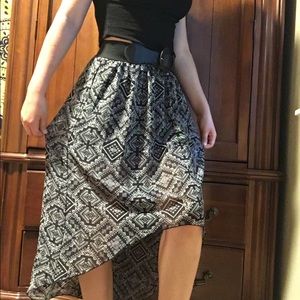 Asymmetrical Black print skirt